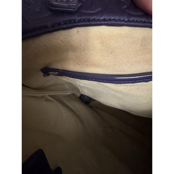 Michael Kors Signature Logo Embossed Neoprene Large Purple Tote - Picture 13 of 13